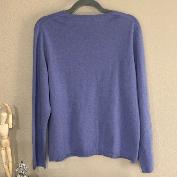 Charter Club 100% Cashmere Crewneck Sweater XL — Periwinkle (Lavender Blue) - Picture 2 of 12